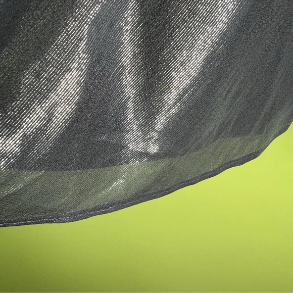 Banana Republic silver silk metallic skirt size 4 NWT - Picture 3 of 6